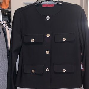 NWT Elegant Black Blazer with Silver Buttons